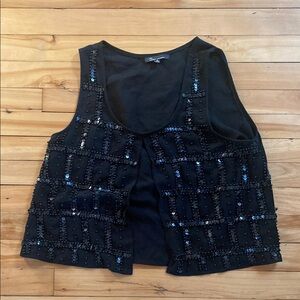 Black Sequin Embellished Women's Top